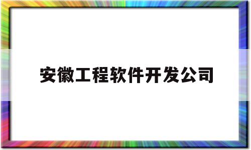 安徽工程软件开发公司(安徽工程软件开发公司有哪些)