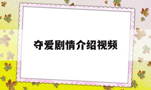 夺爱剧情介绍视频(夺爱电视剧剧情介绍)