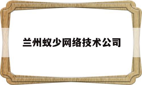 兰州蚁少网络技术公司的简单介绍