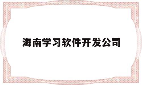 海南学习软件开发公司(海南软件学校的专业有哪些)