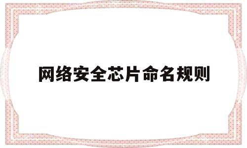 网络安全芯片命名规则(网络安全芯片公司排名)