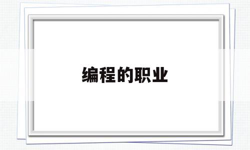 编程的职业(编程的职业去向)