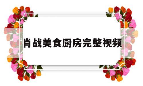 肖战美食厨房完整视频(肖战美食vlog)