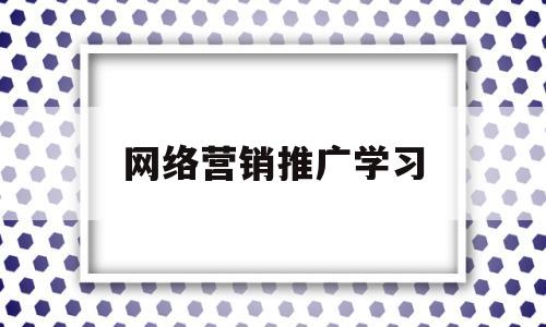 网络营销推广学习(网络营销推广的)