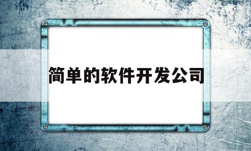 简单的软件开发公司(开发软件的公司有哪些)