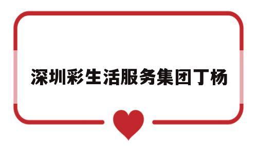 深圳彩生活服务集团丁杨(彩生活集团董事长)